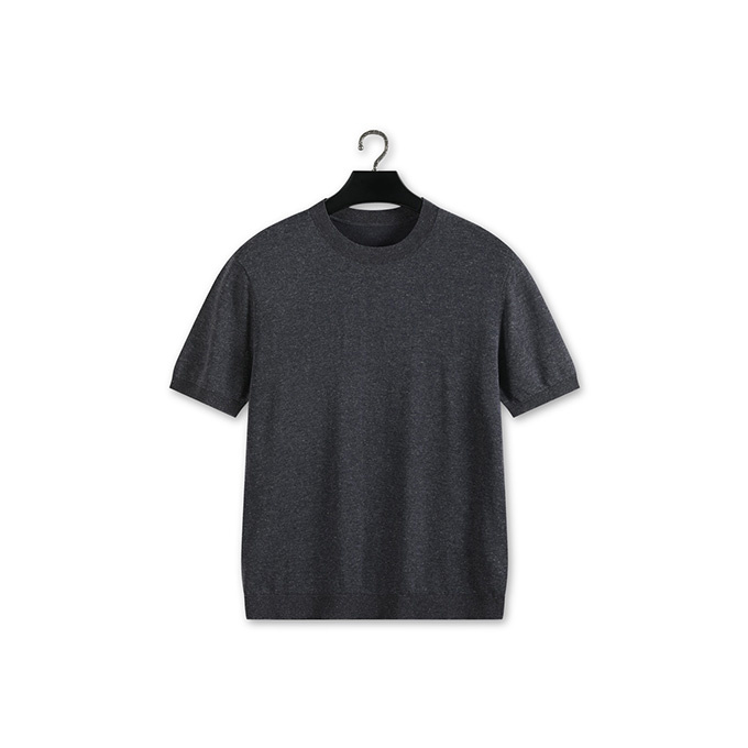 brunello cucinelli tencel linen crew neck knit t-shirt
